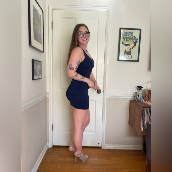 90s/Y2K Vintage Stretch La Vida Loca Mini Dress - Picture 2 of 16